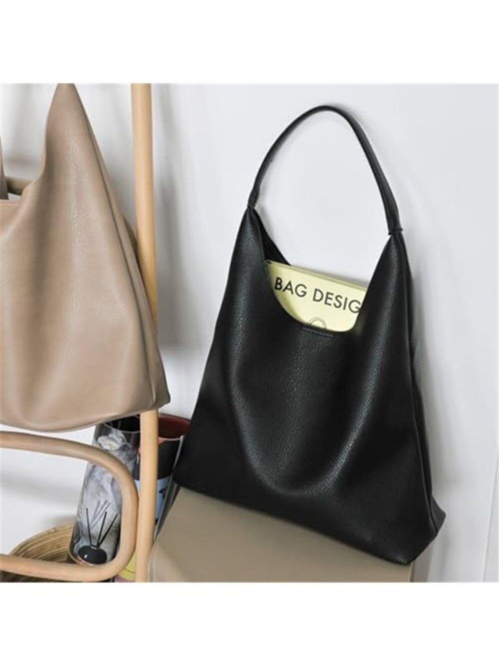 Hobo Bag for Women Soft Vegan Leather Shoulder Tote Purse - Picture 4 of 7